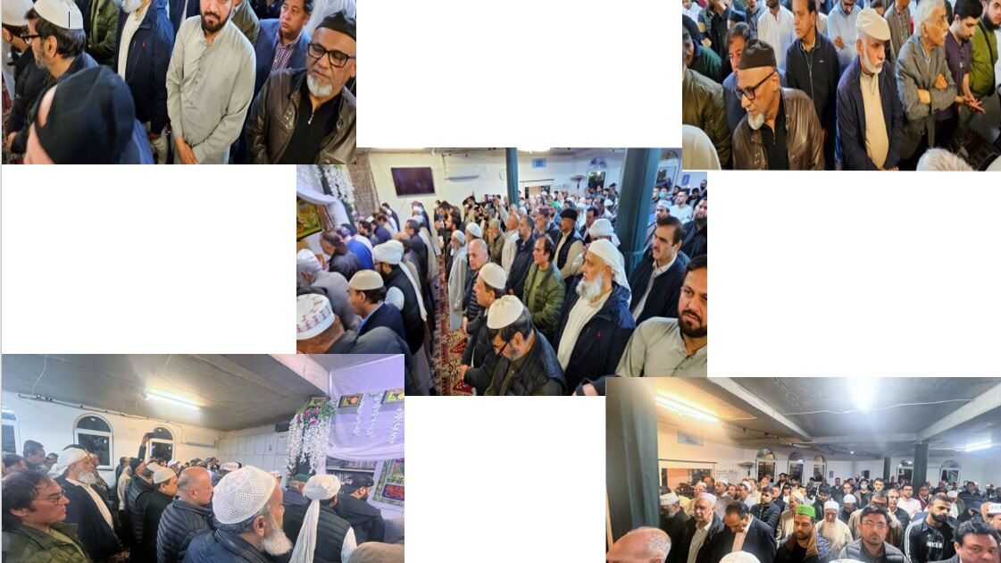 ۔،۔ راجہ اعجاز کی نماز جنازہ غوثیہ مسجد میں ادا کی گئی جس میں کثیر تعداد میں کمیونٹی نے حصّہ لیا۔ نذر حسین۔،۔