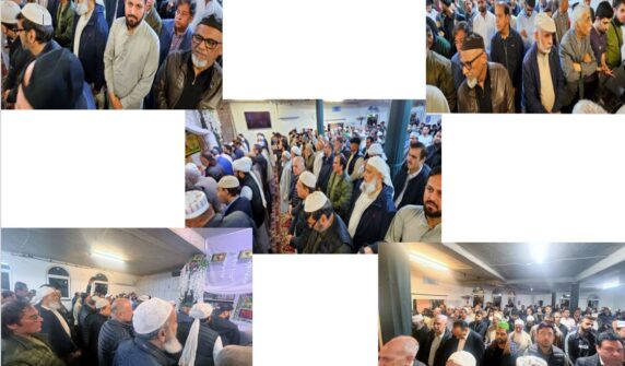 ۔،۔ راجہ اعجاز کی نماز جنازہ غوثیہ مسجد میں ادا کی گئی جس میں کثیر تعداد میں کمیونٹی نے حصّہ لیا۔ نذر حسین۔،۔