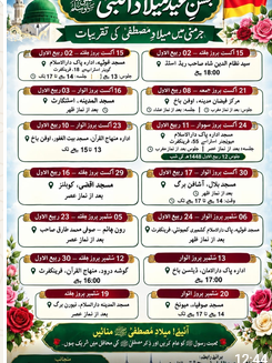 ۔،۔ جرمنی بھر میں میلاد مصطفیﷺ کی تقریبات  مقام اور تاریخ۔ نذر حسین۔،۔