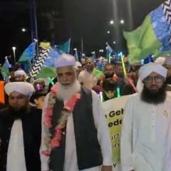 ۔،۔ جرمنی کے شہر آفن باخ میں جشن عید میلاد النبیﷺ کے سلسلے میں مشعل بردار جلوس۔ نذر حسین۔،۔